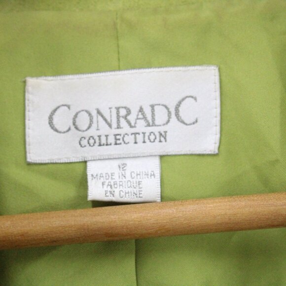 Vintage Conrad C Collection Jacket Womens Green Full Zip Lined Polyester Size 12 - Picture 6 of 10
